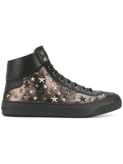 Férfi Jimmy Choo Argyle Hi-top Tornacipő Fekete / Metal | AEZKH-0361