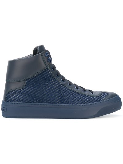 Férfi Jimmy Choo Argyle Hi-top Tornacipő Sötétkék Kék | AEZKH-0382