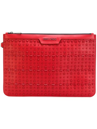 Férfi Jimmy Choo Derek' Studded Clutch Táska Piros | AEZKH-0705