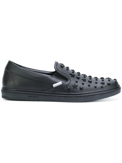 Férfi Jimmy Choo Grove' Studded Slip On Tornacipő Fekete | AEZKH-0371