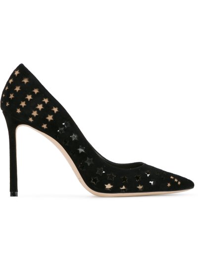 Női Jimmy Choo Black Velúr Star Romy 100 Körömcipő Fekete | AEZKH-0031