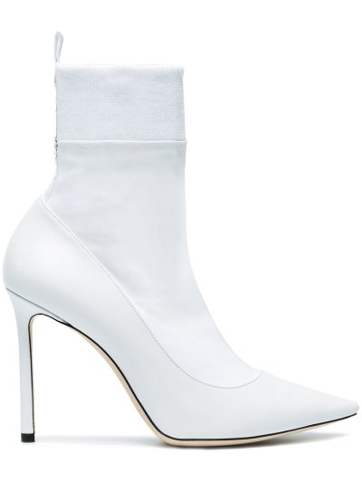 Női Jimmy Choo Brandon 100 Sock Csizma Fehér | AEZKH-0315