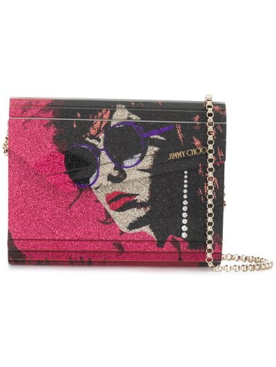 Női Jimmy Choo Candy Glitter Face Válltáska Rózsaszín / Lila | AEZKH-0569