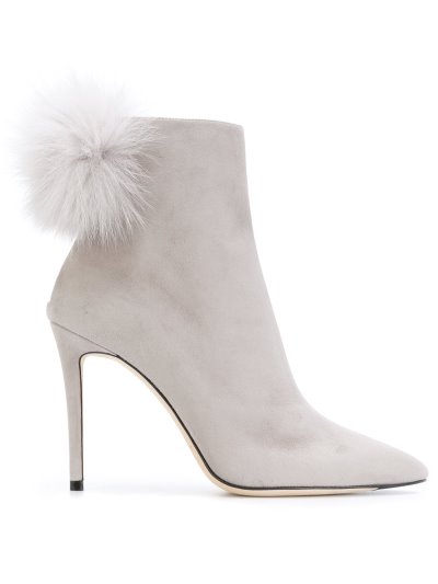 Női Jimmy Choo Fur Boot Körömcipő Szürke / Fehér | AEZKH-0035