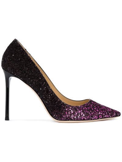 Női Jimmy Choo Glitter Ombré Romy 100 Körömcipő Fekete / Rózsaszín | AEZKH-0032