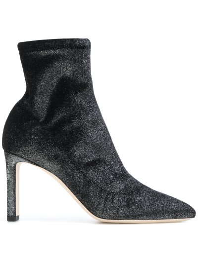 Női Jimmy Choo Glitter Sarkú Csizma Fekete / Sötétszürke | AEZKH-0313