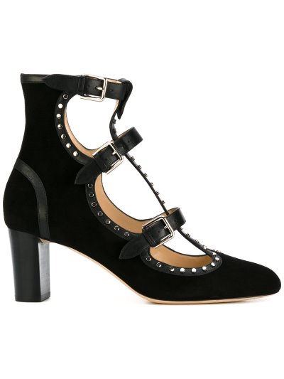 Női Jimmy Choo Hartley Bőr Trim Körömcipő Fekete | AEZKH-0034