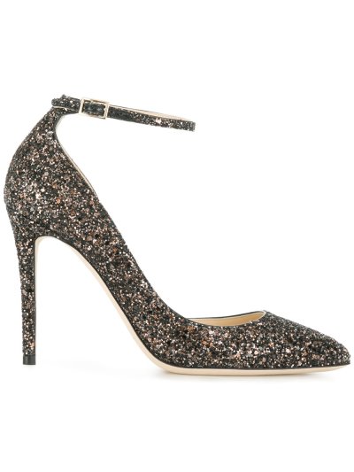 Női Jimmy Choo Lucy 100 Glitter Körömcipő Barna | AEZKH-0087