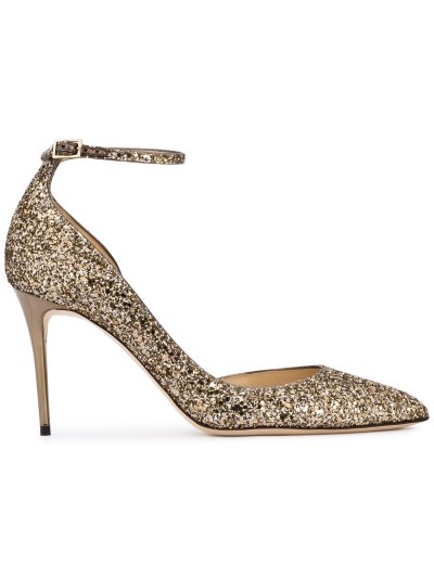 Női Jimmy Choo Lucy 85 Glitter Körömcipő Metal Arany | AEZKH-0121