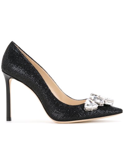 Női Jimmy Choo Marvel Crystal Körömcipő Fekete | AEZKH-0242