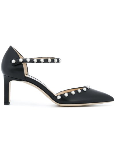 Női Jimmy Choo Pearl Embellished Körömcipő Fekete | AEZKH-0047