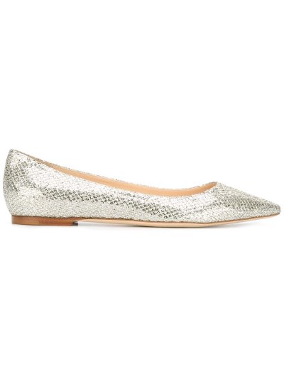 Női Jimmy Choo Romy Balerina Cipő Metal | AEZKH-0352