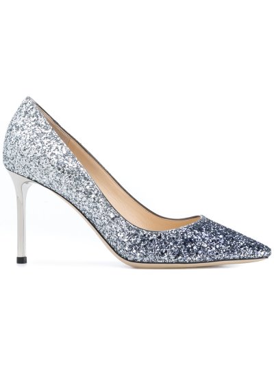 Női Jimmy Choo Romy Glitter Körömcipő Metal / Sötétkék | AEZKH-0110