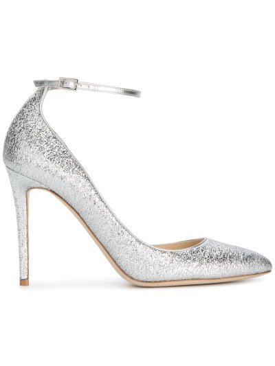 Női Jimmy Choo Silver Crushed Bőr Lucy 105 Körömcipő Metal / Titán | AEZKH-0098