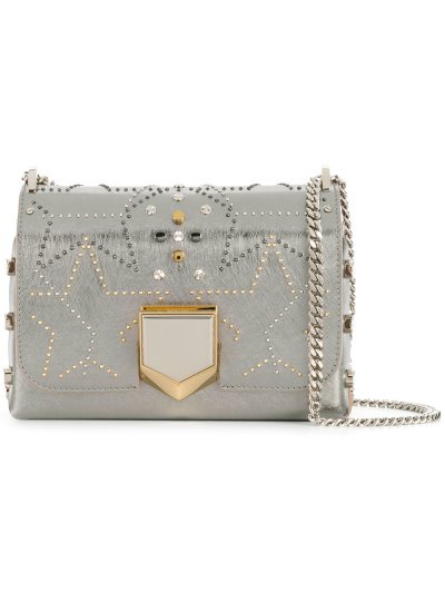 Női Jimmy Choo Small Lockett Studded Válltáska Metal / Titán | AEZKH-0486