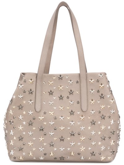 Női Jimmy Choo Sofia Star Studded Tote Táska Zöld / Világos Khaki / Metal | AEZKH-0454