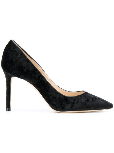 Női Jimmy Choo Velvet Stiletto Körömcipő Fekete | AEZKH-0187